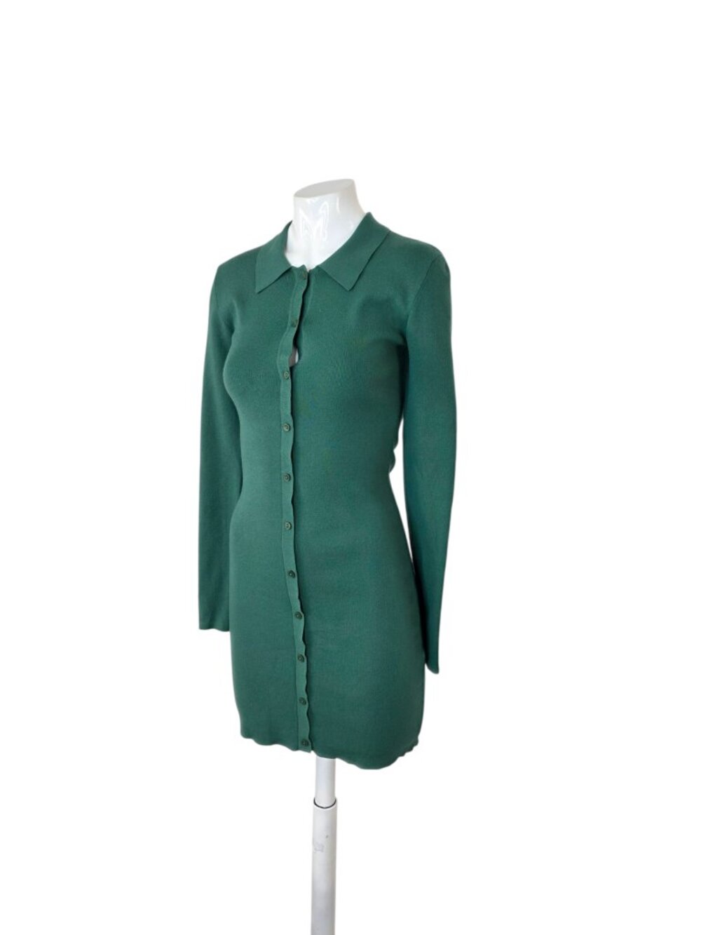 Aritzia Sunday Best Ralph Dress, Mini Knit Button Down Polo, Green, Size XS - Picture 7 of 7